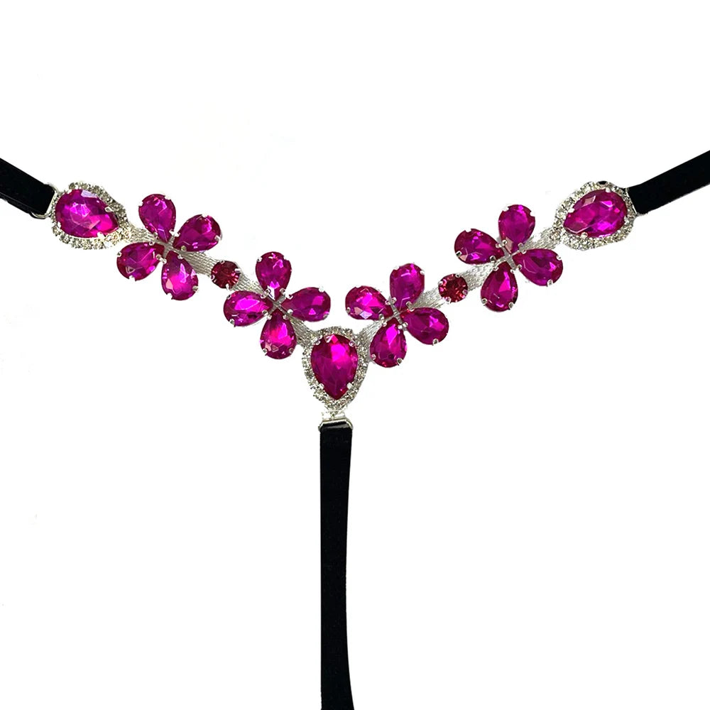 Women AB Color Butterfly Panties Rhinestone Sexys High Waist Thong 2024 Club Bling New Bikini Jewelry Luxury Designer Underwear