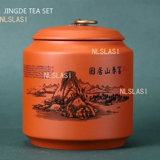 Antique Purple Clay Tea Caddy Nut Coffee Moisture-proof Jars Spice Airtight Container Home Storage Cans Kitchen Accessories