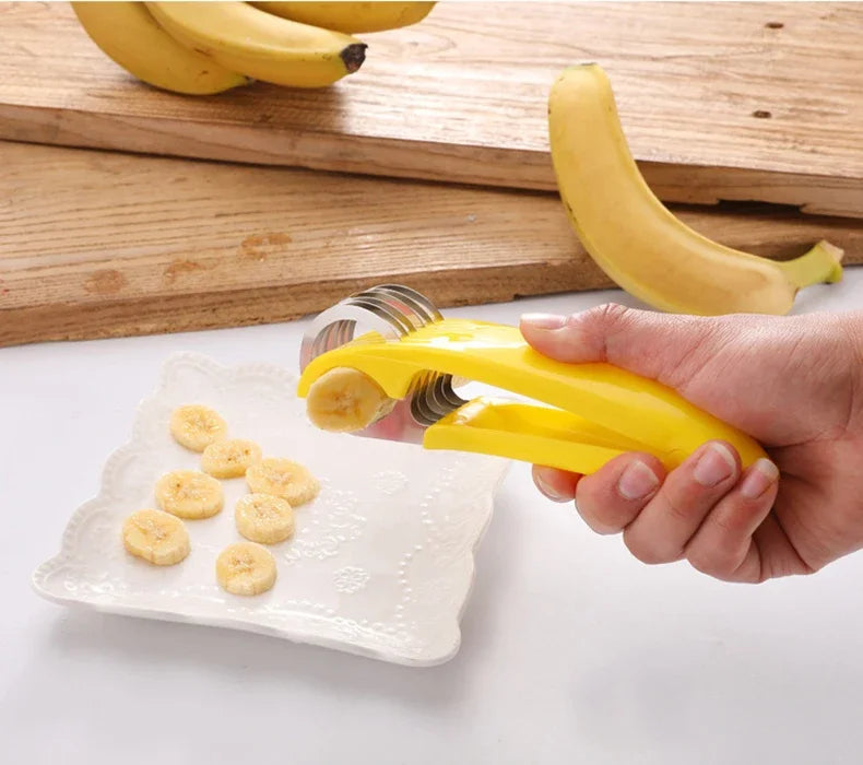 Creative Banana Slicer Sausage Slicer Vegetable and Fruit Sharp Slicer Stainless Steel Banana Cutter Kitchen Accessories