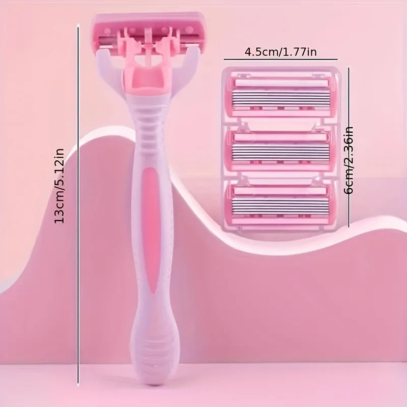 Women's 6-layer safety razor blade for facial/leg/armpit/bikini line beauty hair removal shaver