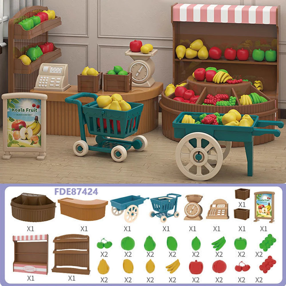 Dollhouse Miniature Furniture Accessories 1/12 Supermarket Micro Model Bedroom Forest Family For Kitchen Toys Doll Girl Gift