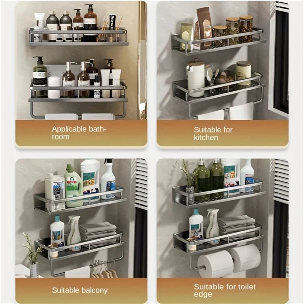 Bathroom Kitchen Multi-functional Storage Shelf Wall-mounted Storage Shelf for Indoor Wall Storage