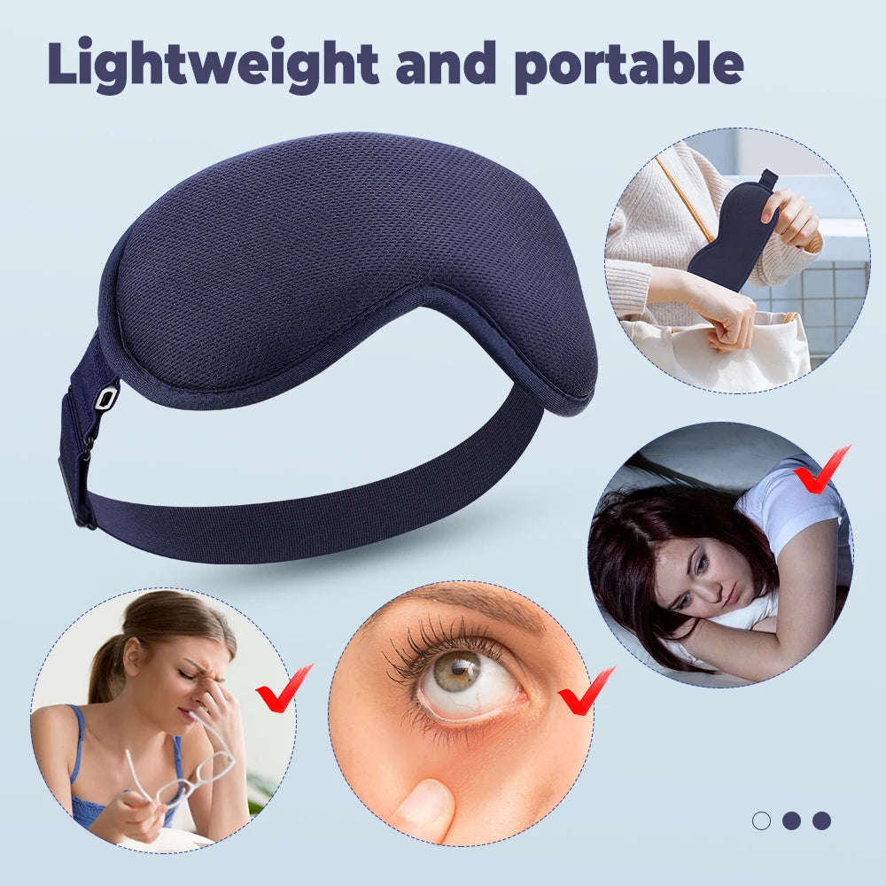 Hot Compress Massage Eye Mask Electric Heated Eye Massager for Relieve Eye Strain Dark Circles Sleeping Mask Eyeshades