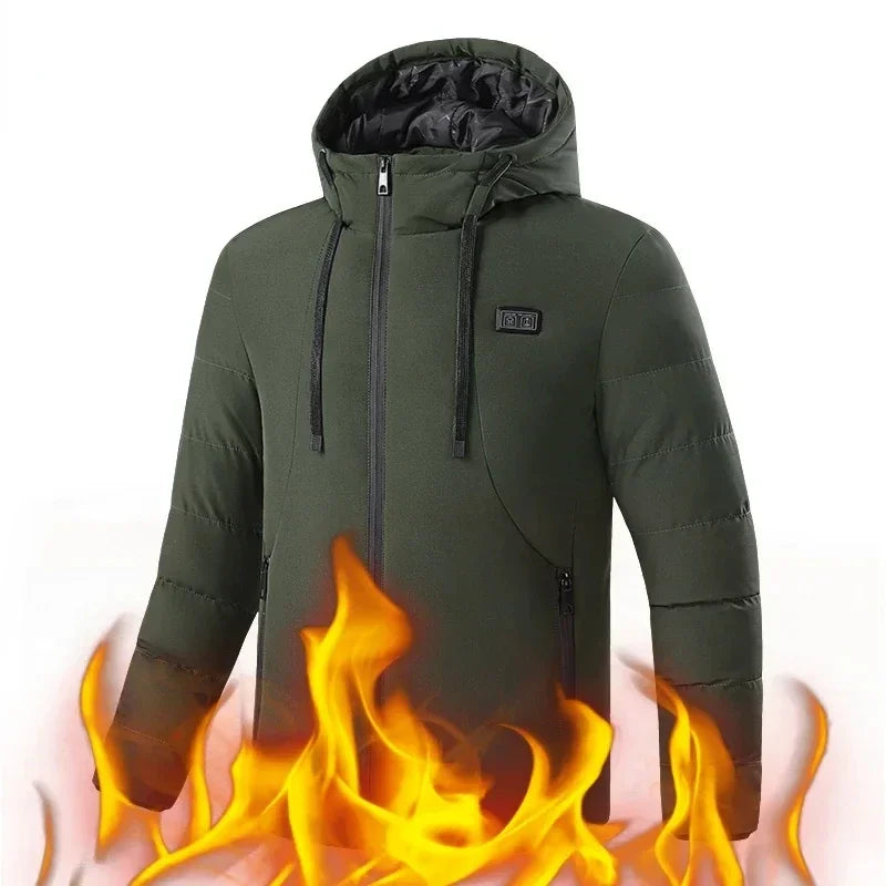 11 Zone Heating Jacket Vest Men Electric Heating Padded Jacket Usb Heating Clothes Outdoor Women Cold-proof Warm Ski Down Jacket