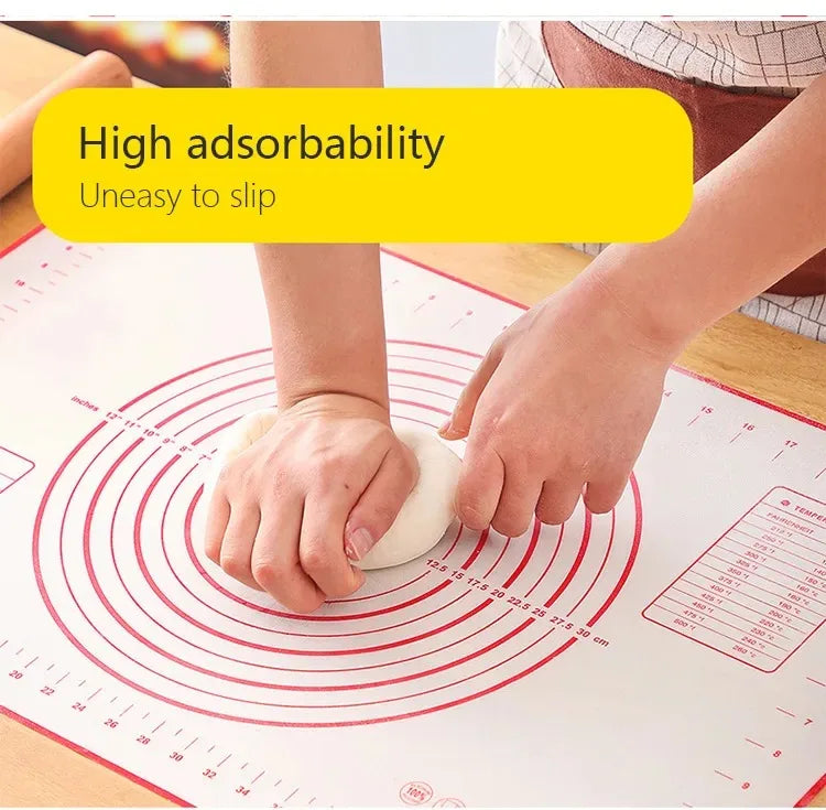 BUYYES 1PCS White And Red Kneading Mat Silicone Baking Mat Pizza Cake Dough Maker Kitchen Cooking Grill Gadget Baking Utensils