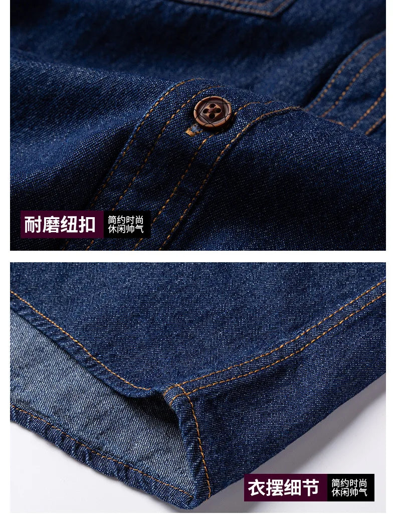2023 Spring and Autumn Enzyme Washed Men's Long Sleeve Denim Shirt Pure Cotton Casual Fashion Outerwear Versatile Men's Clothing