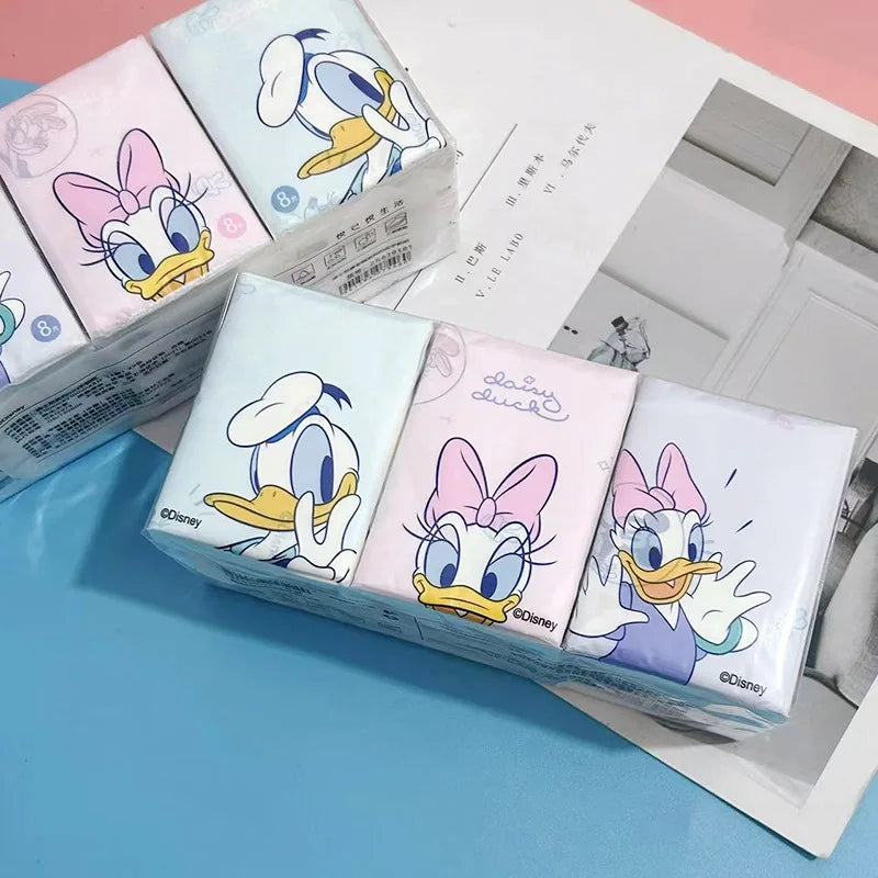 Kawaii Hello Kitty Handkerchief Paper Cartoon Sanrio Pochacco Kitty Printed Napkins Portable Small Pocket Tissues Facial Paper