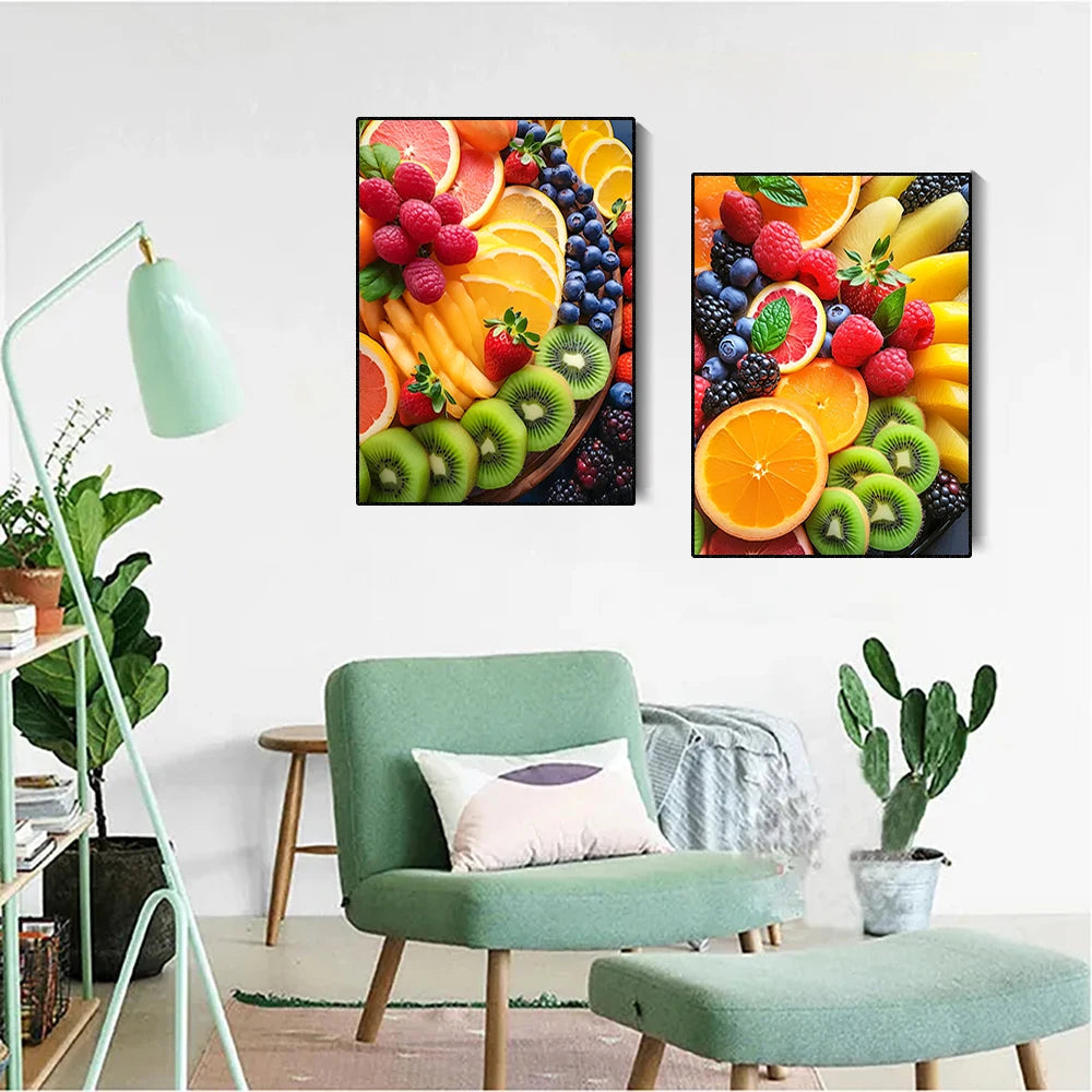 Fruit Diamond Painting Strawberry Lemon Picture Full Diamond Mosaic Cross Stitch Kit Art DIY Kitchen Restaurant Home Decoration