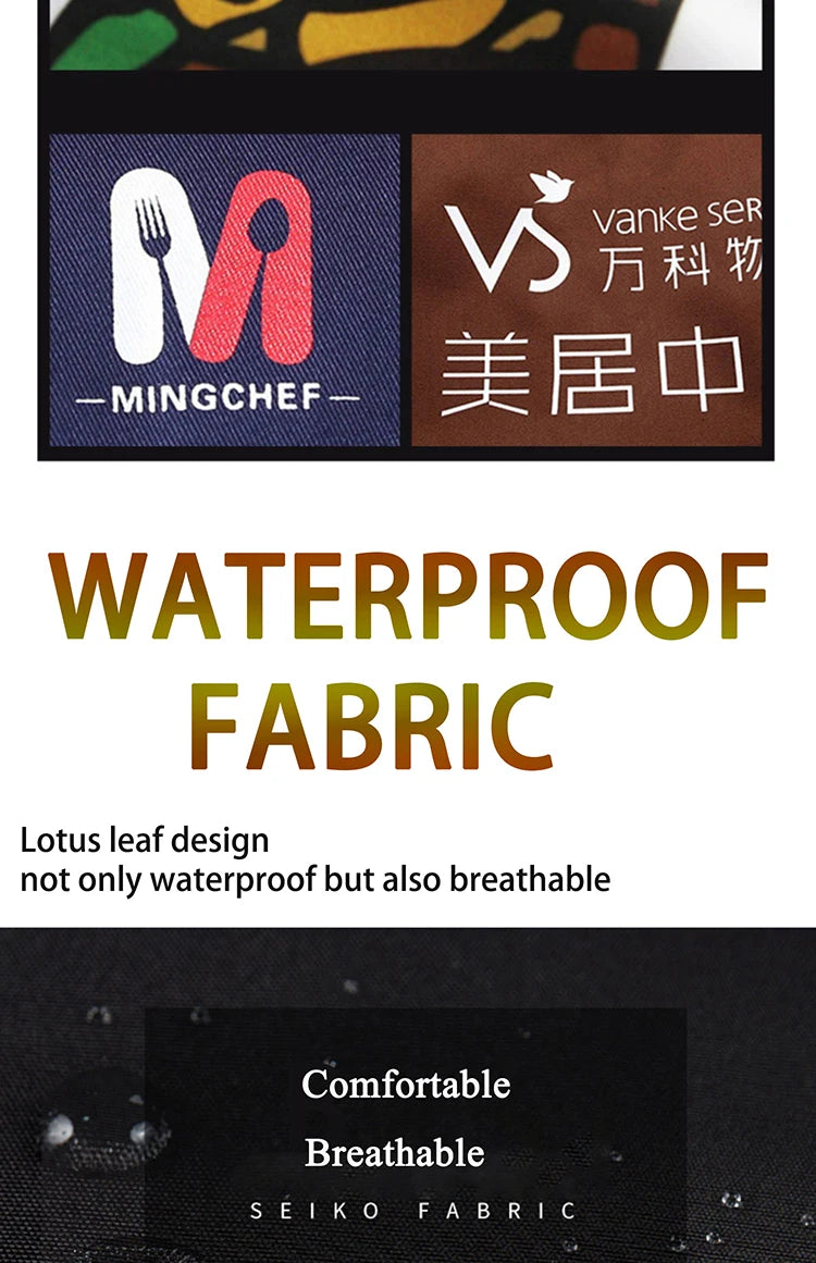 Men's Women's Kitchen Apron Custom Logo Catering Server Work Aprons Nails Hairdressing Mandil Restaurant Cafes Bar Waiter Bibs