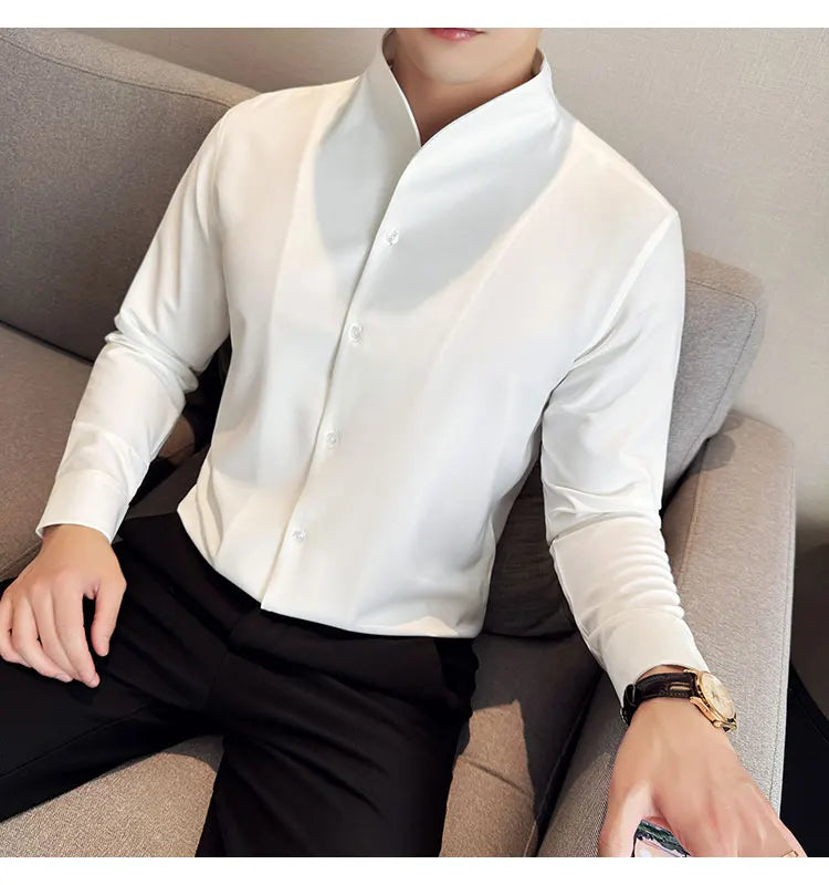 Shirts Men Dress Spring High Quality Shirts Slim Men's Business Formal Social Long Sleeve Men Casual Chemise Homme Tuxedo Shirts