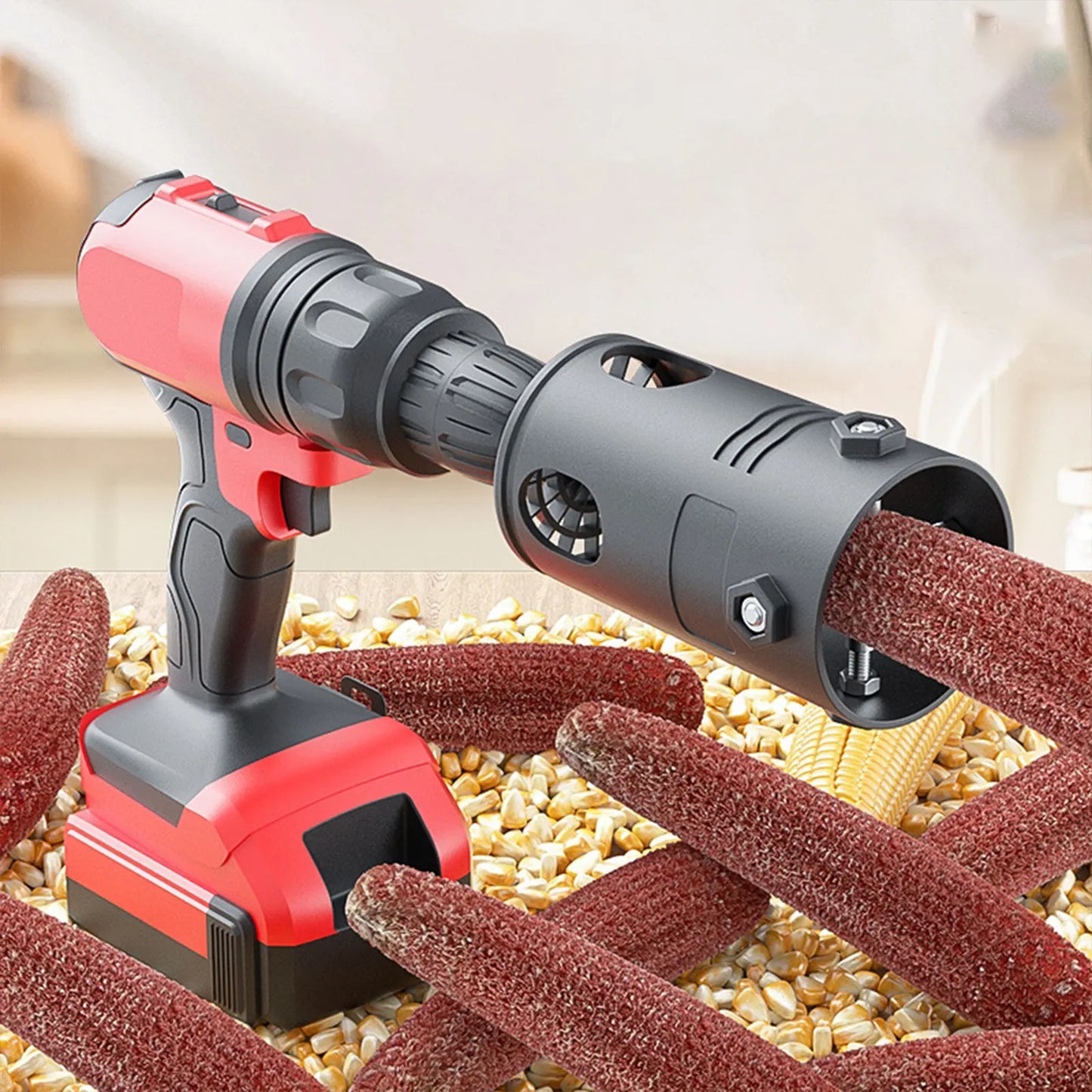 Corn Sheller Machine Multifunctional Easy Corn Remover Corn Thresher Peeling for Hand Drill Kitchen Restaurant Families Devices