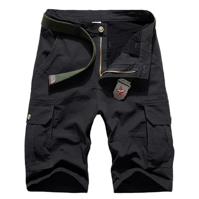 Military Men Camouflage Tactical Cargo Shorts Summer New Y2k Multiple Pockets Loose Big Size Outdoor Sports Knee Lenght Pants