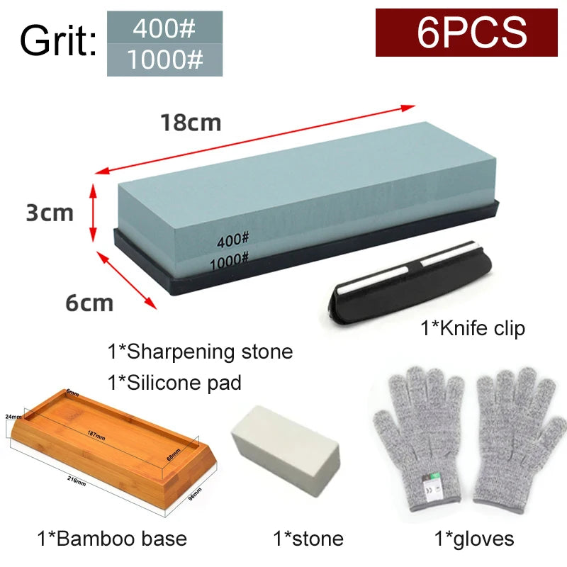 Sharpening Stone Knife Professional Sharpener Whetstone Dual Side Set Grinding Shapner Water Wetstone Kitchen Accessories Tool