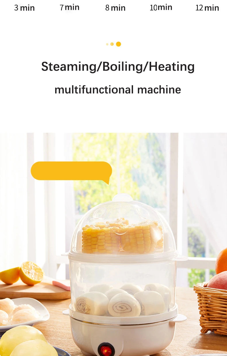 Multi Function Egg Steamer Electric Egg Cooker Corn Milk Steamed Kitchen Cooking Machine Rapid Double Layer Egg Boiler Steamer