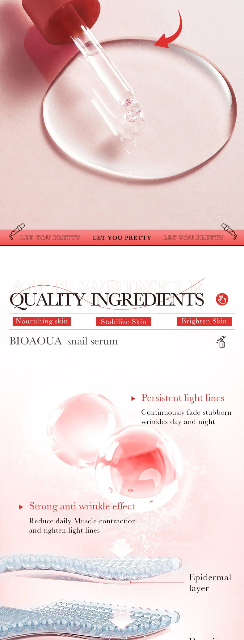 BIOAQUA Vitamin C Retinol Hyaluronic Acid Serum Moisturizing Brightening Hydrating Firming Facial Essence Beauty Face Skin Care