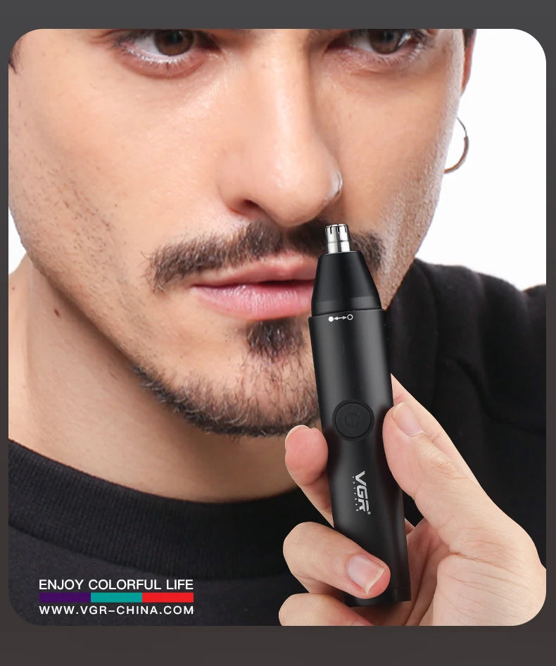 VGR Washable Nose Hair Trimmer Beard Facial Hair Trimer Eyebrow Electric Brow Nose Trimmer 2 In 1 Rechargeable V-613