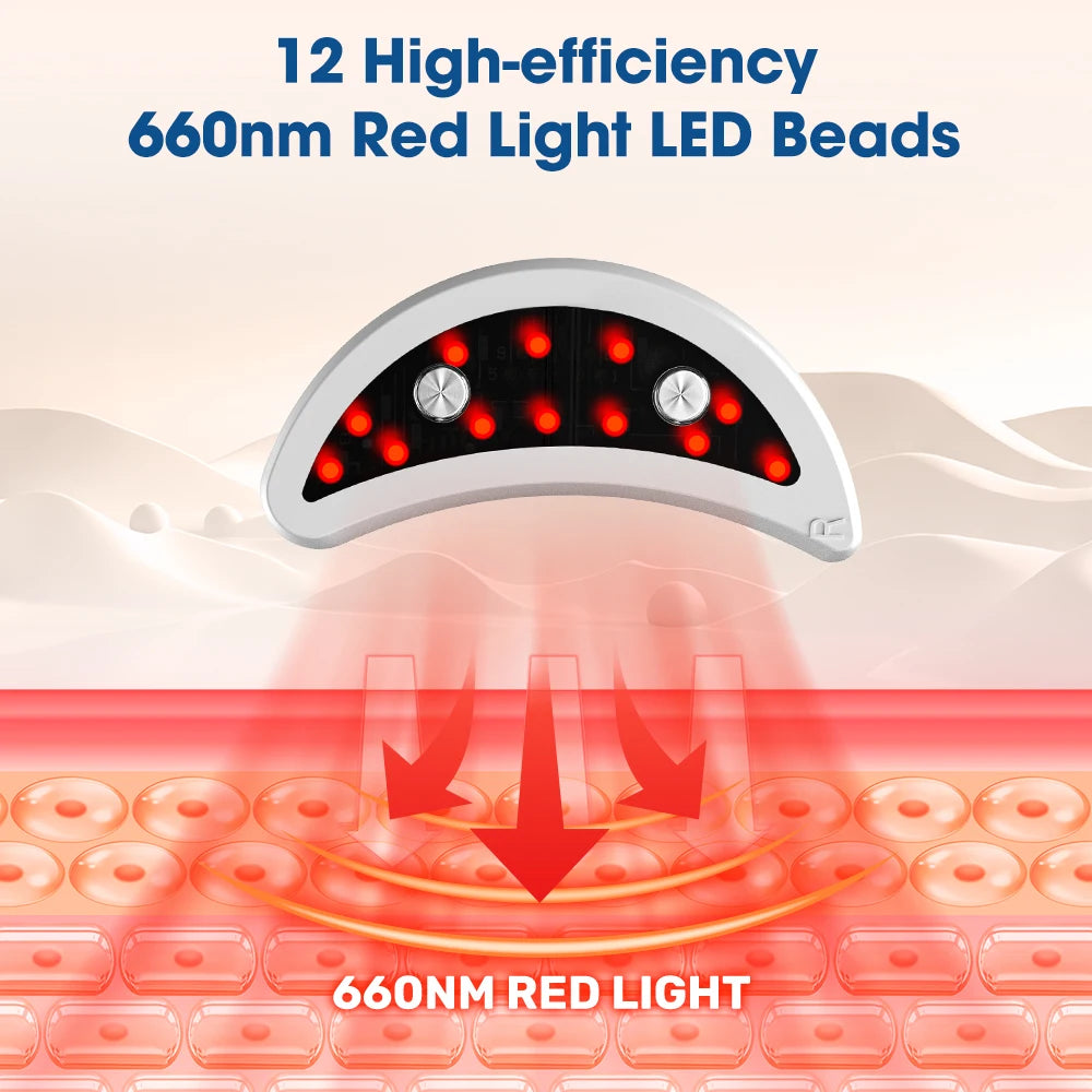 EMS Microcurrent Eye Beauty Device Electric Eye Massage Pad Heating Red Light Therapy Relieve Eye Fatigue Reduce Dark Circle