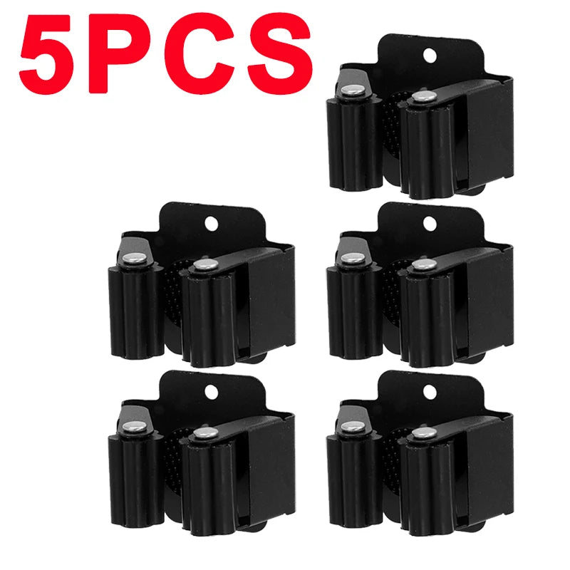 Multi-Purpose Mop Storage Hooks Wall Mounted Punching Type Mop Broom Organizer Holder Rack With Screws Kitchen Bathroom Supplies