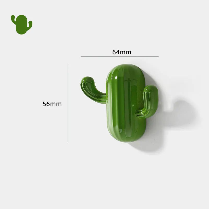 Kitchen Cabinet Storage Cactus Wall Hook Adhesive Practical Pot Plant Wall Hanger Home Decor Organizer Key Rack Bathroom Hook