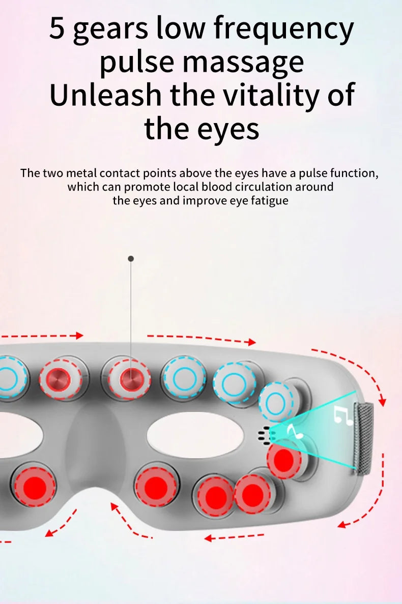 Eye Massager Acupoint Vibration Pulse Hot Compress Eye Care With Bluetooth Music Relieve Fatigue Visible Eye beauty instrument