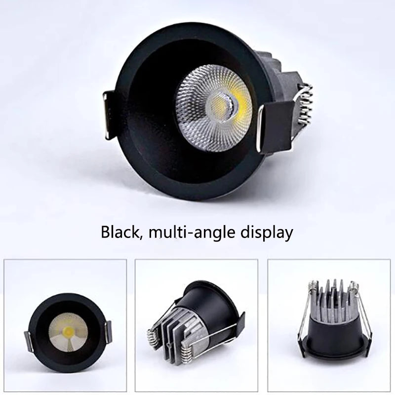 Anti-Corrosion Dimmable LED Downlight 3W 5W Anti-Glare Led Ceiling Lamp LED Spot Lighting Bedroom Kitchen COB Recessed Downlight