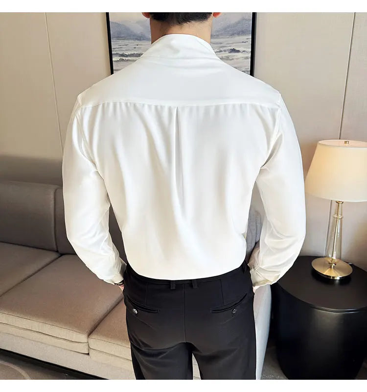 Shirts Men Dress Spring High Quality Shirts Slim Men's Business Formal Social Long Sleeve Men Casual Chemise Homme Tuxedo Shirts