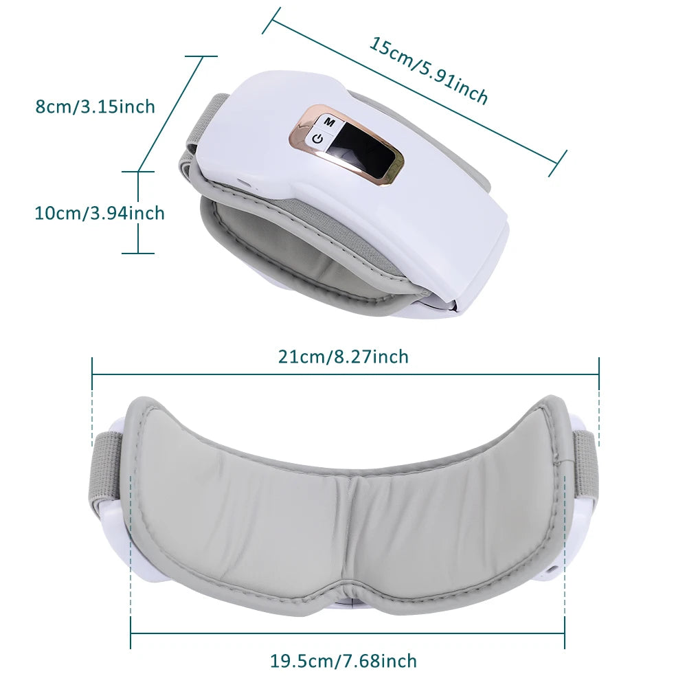 Electric Eye Massager Hot Compress Vibration Massage Bluetooth Music Relief Stress Fatigue Relax Foldable Eye Care Smart Glasses