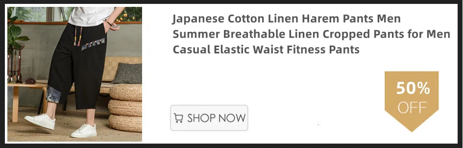 Four Seasons Men Disc Buckle Striped Harem Pants Breathable Cotton Linen Pencil Pants Buckle Casual Bloomers Fashion Trousers