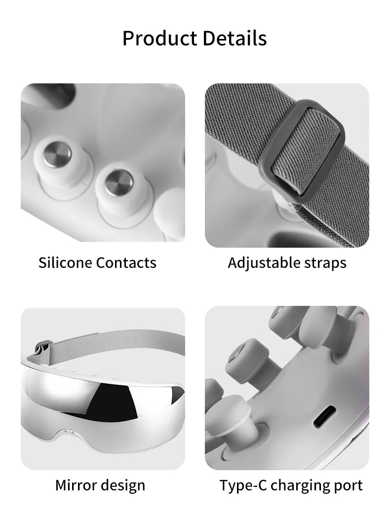 Eye Massager Acupoint Vibration Pulse Hot Compress Eye Care With Bluetooth Music Relieve Fatigue Visible Eye beauty instrument