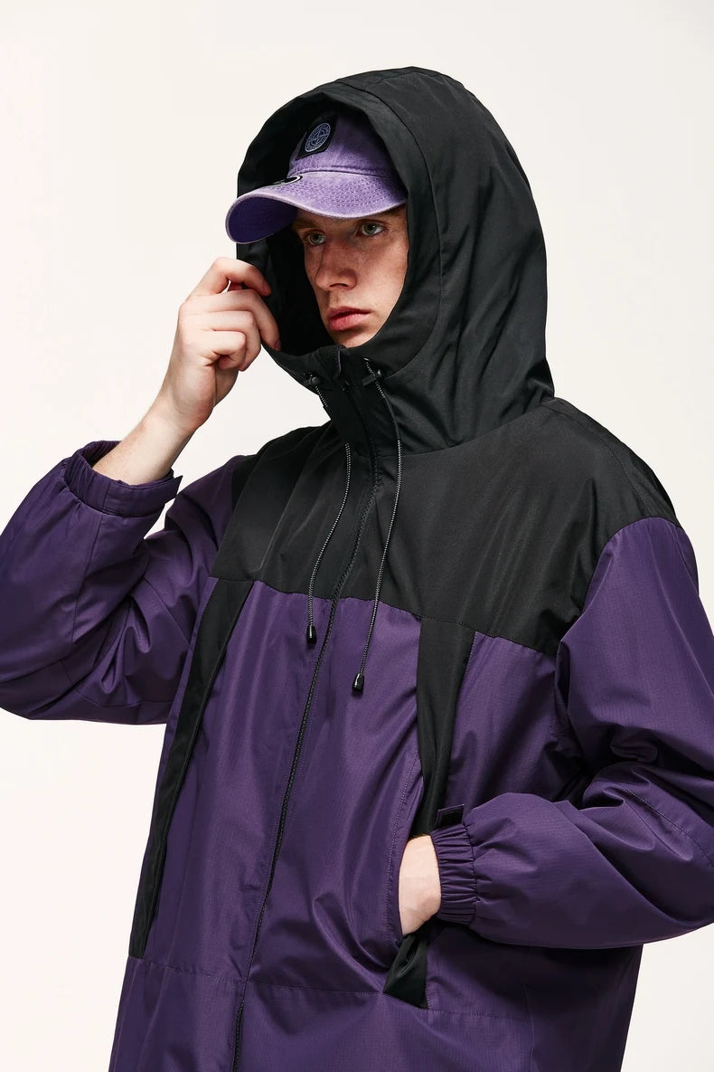 INFLATION Winter Arctic Velvet Inner Parkas Unisex High Neck Windproof Cotton Padded Hooded Jacket Mens Outdoor Coat