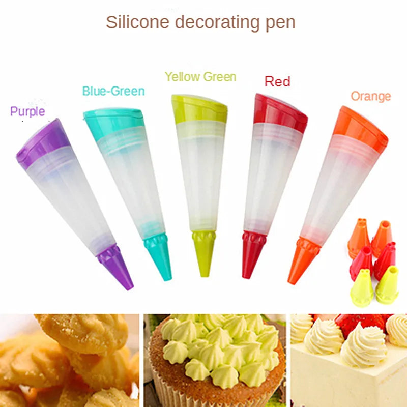 Silicone Food Writing Pen Chocolate Decorating Tools Cake Mold Cream Cup Cookie Icing Piping Pastry Nozzles Kitchen Accessories