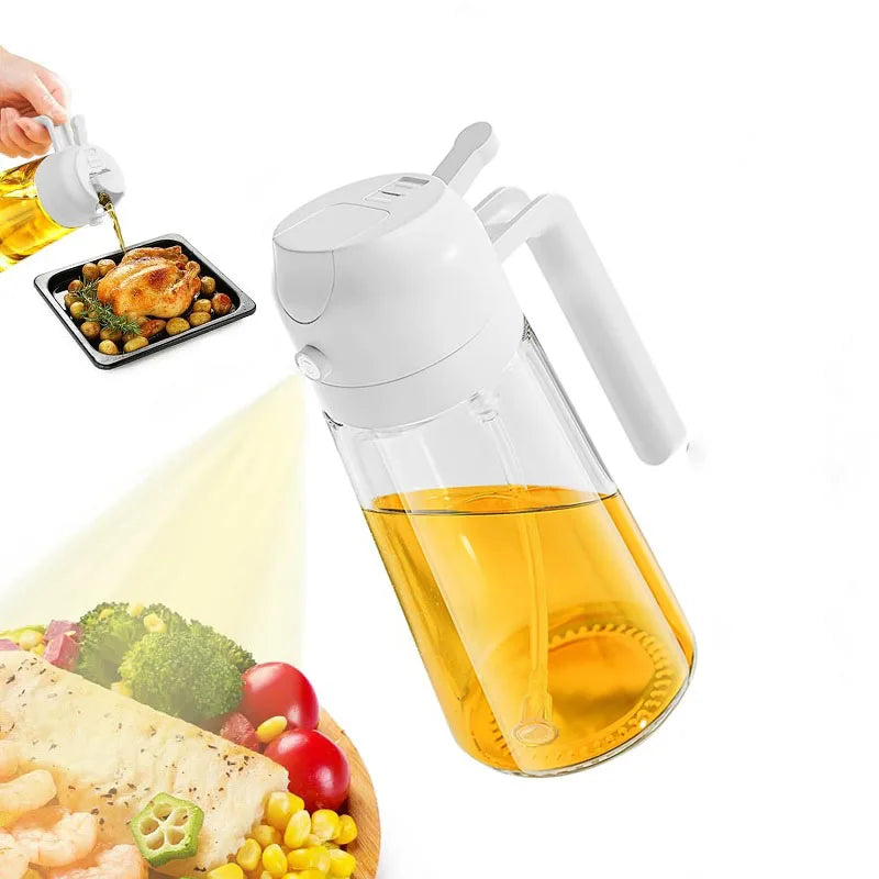 2 in1 Oil Spray Bottle For Kitchen Barbecue Cooking Olive Oil Dispenser Oil Jar Baking Vinegar Soy Spray Container Kitchen Tool