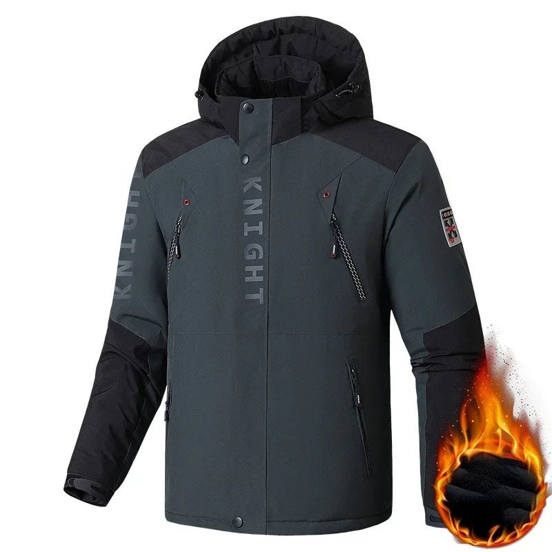 2024 Men's Winter Jacket Hooded Fleece Warm Parka Men Black Plush Coat Male Big Large Size Outerwear 9XL Windbreak Autumn Anorak