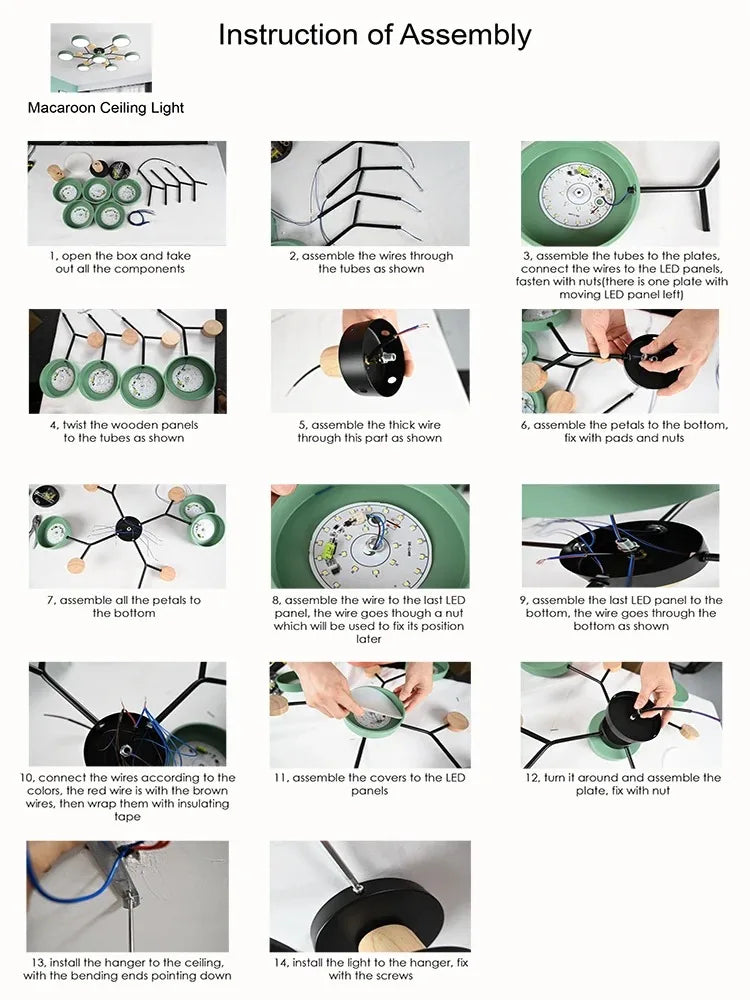 IRALAN Modern Ceiling lamp chandelier lights Macaron color LED Hanging lamps for ceiling lamps for room kitchen living room