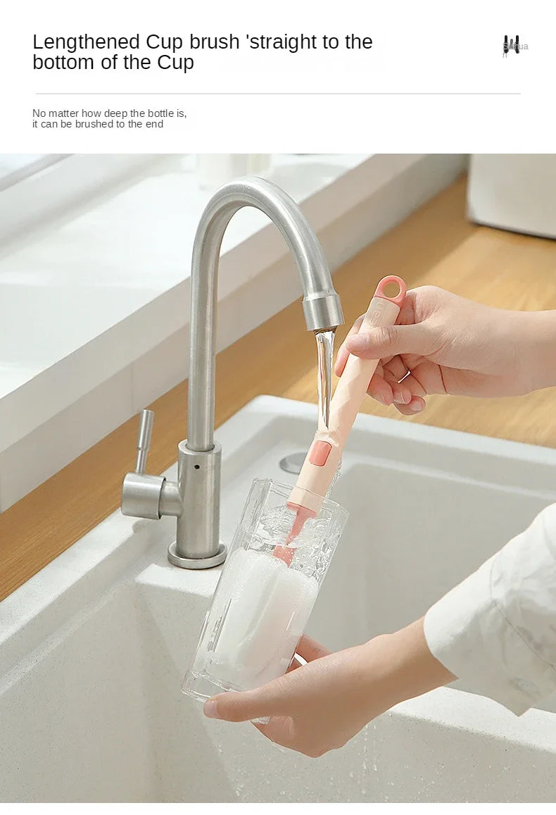 Removable Sponge Baby Cup Bottle Brush Kitchen Cleaning Tool Bottle Cleaning Cleaning Brush  ершик для бутылок