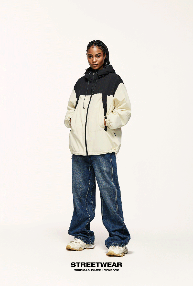 INFLATION Winter Arctic Velvet Inner Parkas Unisex High Neck Windproof Cotton Padded Hooded Jacket Mens Outdoor Coat