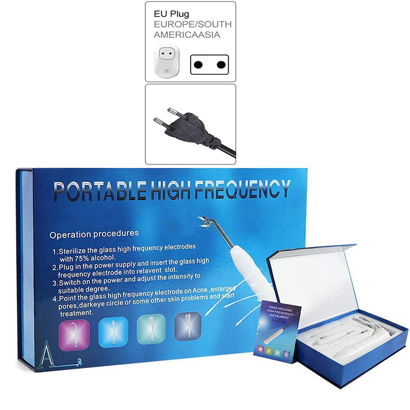 Portable High-Frequency Skin Treatment Stick Machine, Commercial Electrotherapy Machine, Neon Argon Mixed Facial Stick