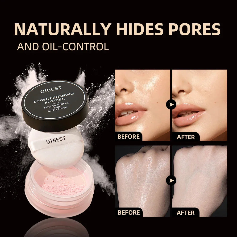 Face Loose Powder Translucent Matte Pink White Setting Powder Oil-Control Cosmetics Long-Lasting Waterproof Facial Makeup Powder