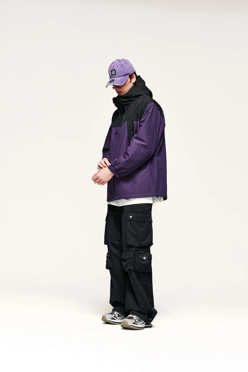 INFLATION Winter Arctic Velvet Inner Parkas Unisex High Neck Windproof Cotton Padded Hooded Jacket Mens Outdoor Coat