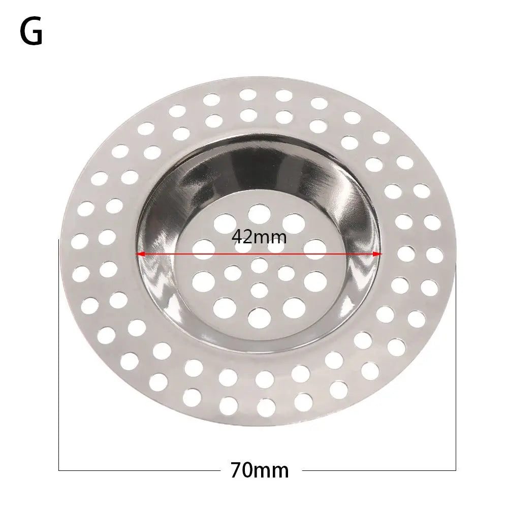 Kitchen Drain Plug Stainless Steel Sink Strainer Mesh Trap Drain Filter Hair Clean Up Waste Catcher Bathtub Accessories