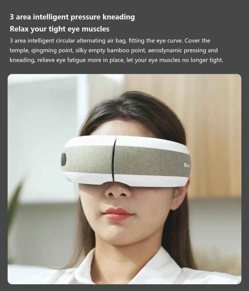 Xiaomi Mijia New Smart Eye Massager  Music 40 Degree  Hot Compress 4 Modes Press Foldable Eye Relax Massager Eye Mask