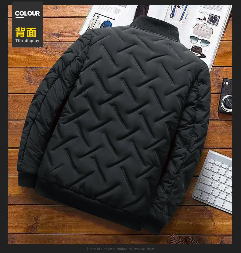 New Autumn Winter Jacket Men Cotton Padded Jacket Korean Fashion Streetwear Casual Jacket Men Stand Collar Coats Jackets 4XL 5XL