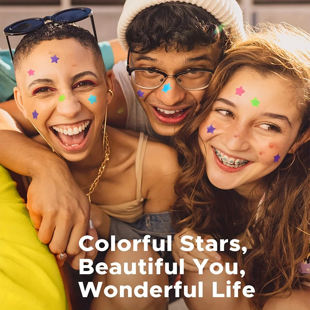 28/112/224pcs Multi-Color Star Stickers - Waterproof And Sweat-Proof To Cover Facial Blemishes - Skin-Friendly Concealer Sticker