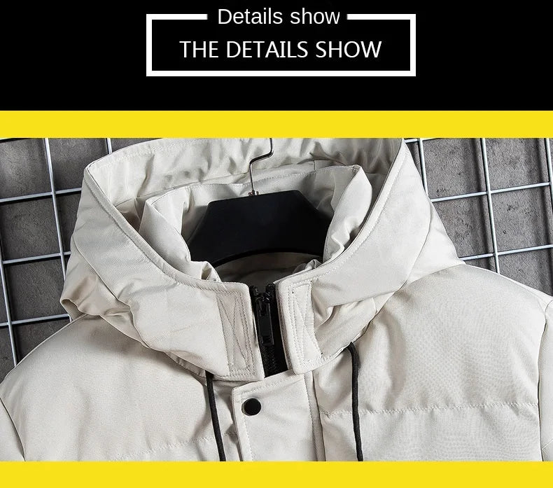 Men's Casual Fleece-padded Jacket Warm Waterproof Crisp High-quality Fabric Comfortable Skin Breathable Wear Handsome Coats