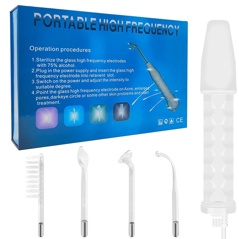 Portable High-Frequency Skin Treatment Stick Machine, Commercial Electrotherapy Machine, Neon Argon Mixed Facial Stick
