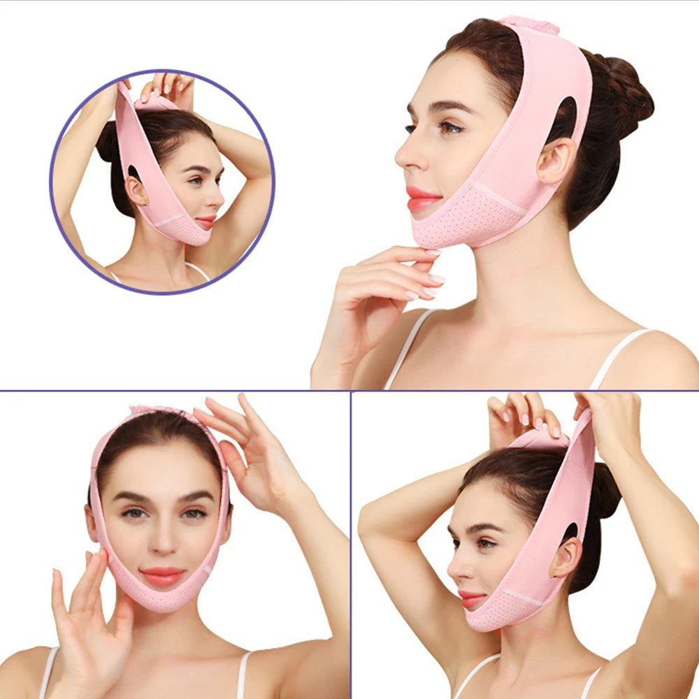 Double Chin Remover Facial Lifting Slimming Bandage V Line Shaped Cheek Face Lift Up Belt Strap Jaw Face Tightening Massagers