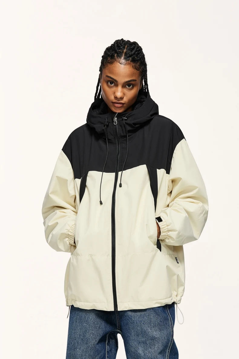 INFLATION Winter Arctic Velvet Inner Parkas Unisex High Neck Windproof Cotton Padded Hooded Jacket Mens Outdoor Coat