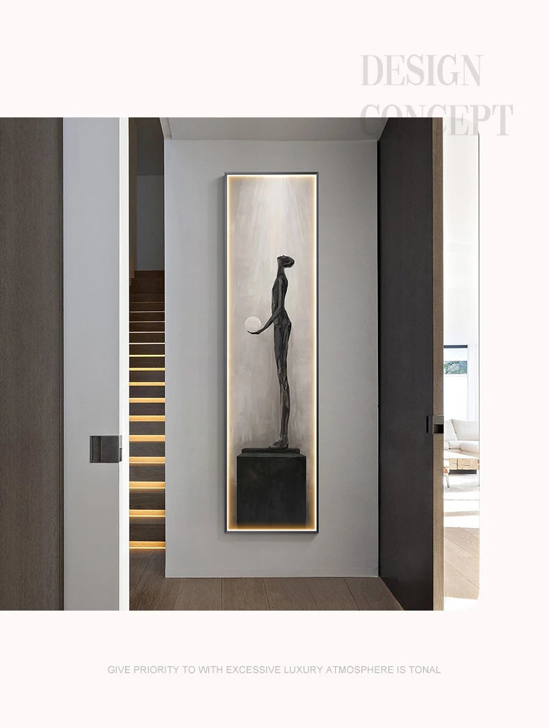Modern Abstract Art Interior Painting Led Wall Hanging Lamp For Living Room Kitchen Porch Aisle Dining Room Room Home Decoration