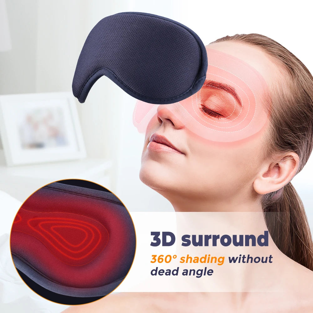 Hot Compress Massage Eye Mask Electric Heated Eye Massager for Relieve Eye Strain Dark Circles Sleeping Mask Eyeshades