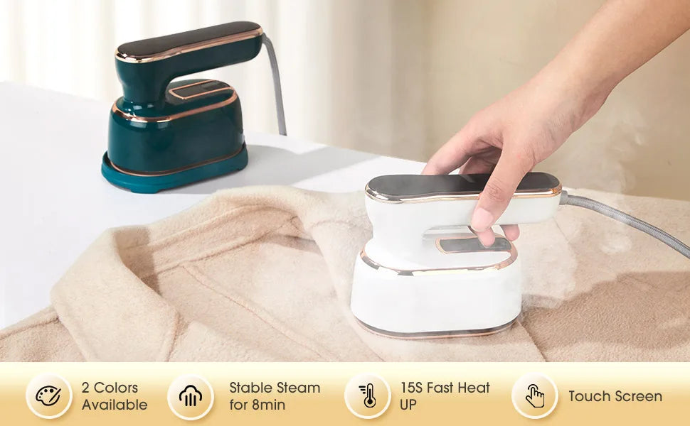 Handheld ironing machine (with steam brush), intelligent LCD electric rotary iron, portable mini iron for home and travel 6198-D